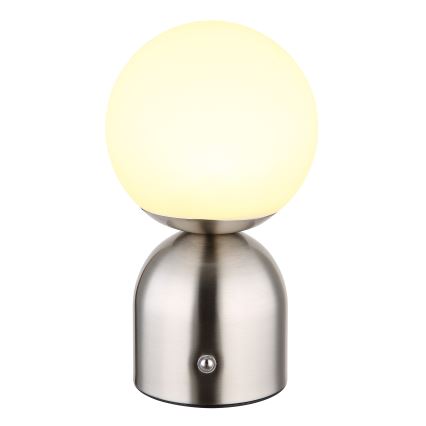 Globo - LED Prigušiva stona lampa na dodir LED/2,5W/3,7V 2700K/4000K/6500K 1800 mAh USB mat krom