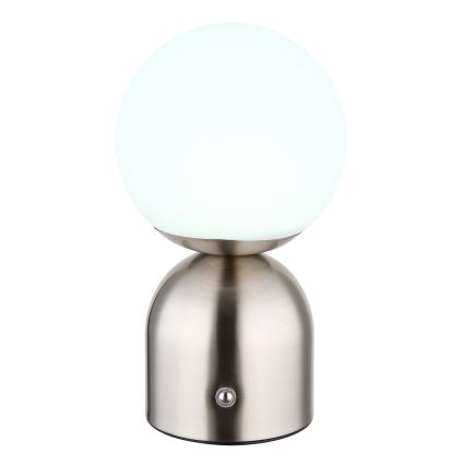 Globo - LED Prigušiva stona lampa na dodir LED/2,5W/3,7V 2700K/4000K/6500K 1800 mAh USB mat krom