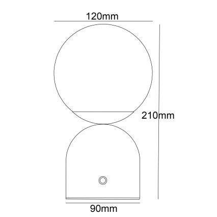 Globo - LED Prigušiva stona lampa na dodir LED/2,5W/3,7V 2700/4000/6500K 1800 mAh USB bela