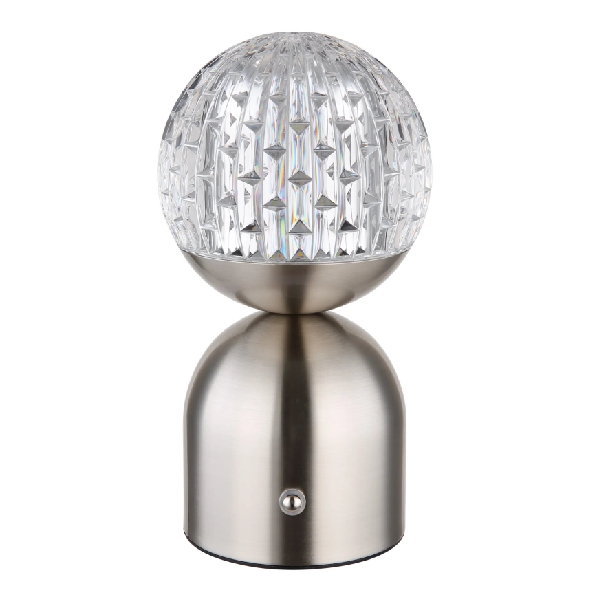 Globo - LED Prigušiva stona lampa na dodir LED/2,5W/3,7V 2700/4000/6500K 1800 mAh USB mat krom