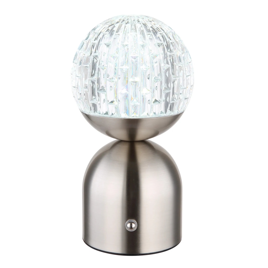 Globo - LED Prigušiva stona lampa na dodir LED/2,5W/3,7V 2700/4000/6500K 1800 mAh USB mat krom