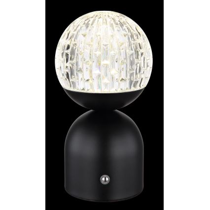 Globo - LED Prigušiva stona lampa na dodir LED/2,5W/3,7V 2700/4000/6500K 1800 mAh USB crno