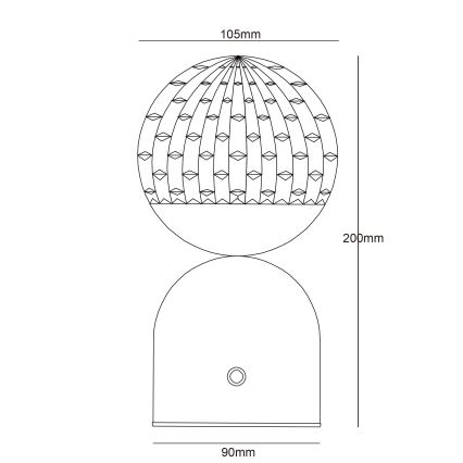 Globo - LED Prigušiva stona lampa na dodir LED/2,5W/3,7V 2700/4000/6500K 1800 mAh USB crno