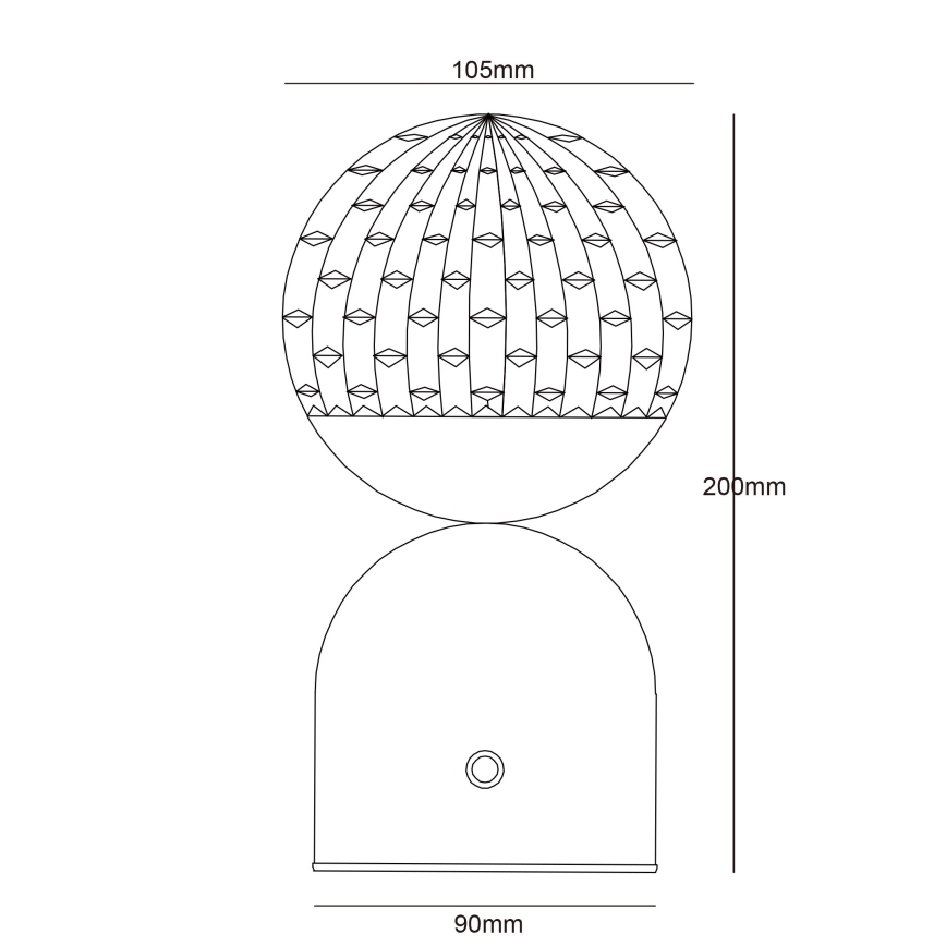 Globo - LED Prigušiva stona lampa na dodir LED/2,5W/3,7V 2700/4000/6500K 1800 mAh USB crno