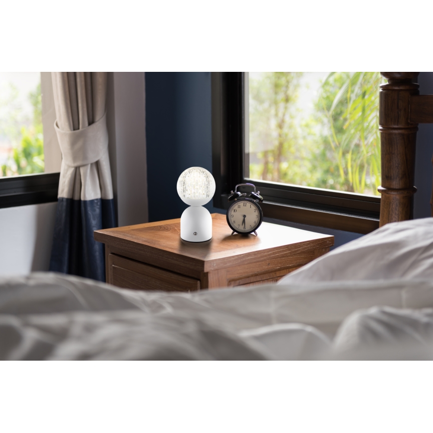 Globo - LED Prigušiva stona lampa na dodir LED/2,5W/3,7V 2700/4000/65000K 1800 mAh USB bela