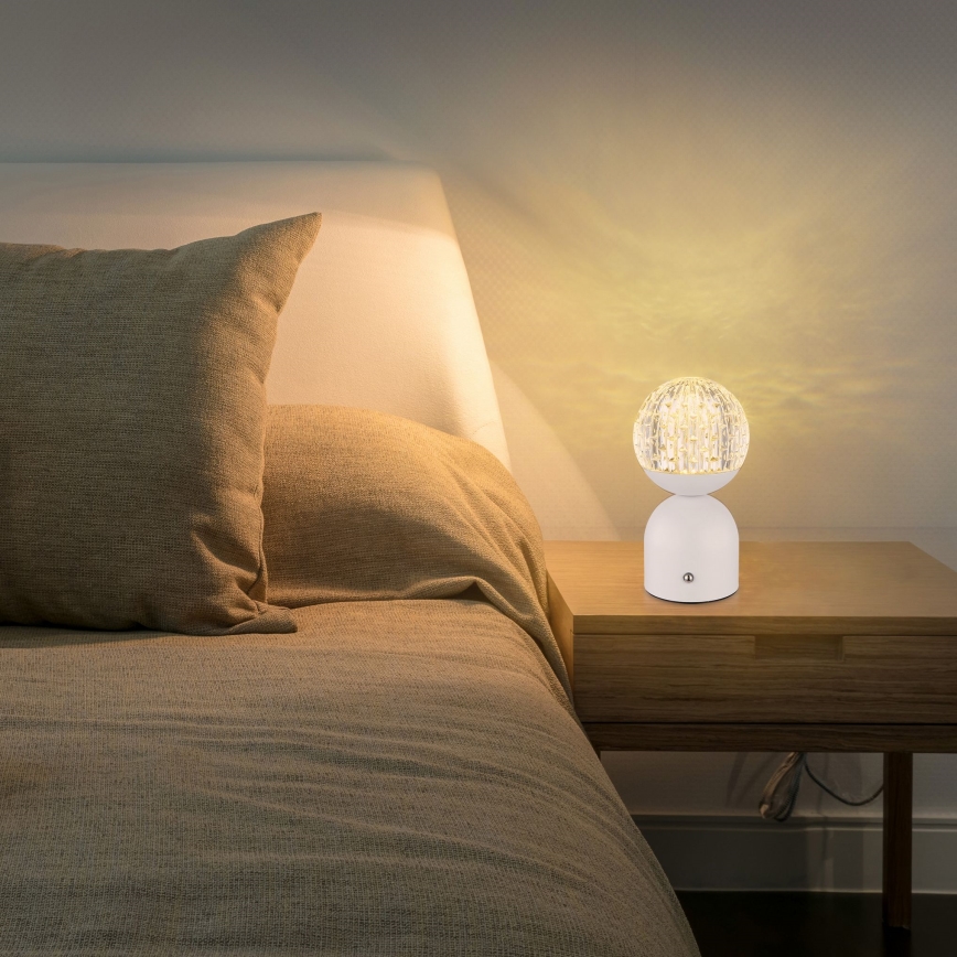 Globo - LED Prigušiva stona lampa na dodir LED/2,5W/3,7V 2700/4000/65000K 1800 mAh USB bela