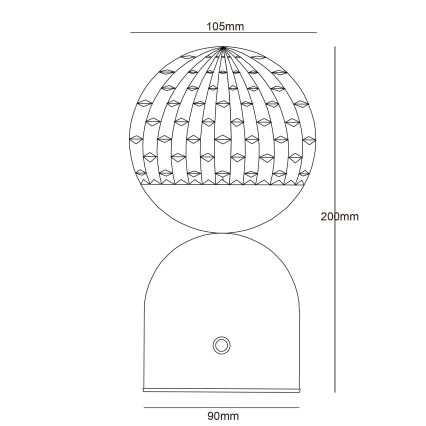 Globo - LED Prigušiva stona lampa na dodir LED/2,5W/3,7V 2700/4000/65000K 1800 mAh USB bela