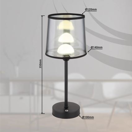 Globo - LED Prigušiva punjiva dodirna stona lampa LED/2,5W/3,7V 2700/4000/6500K 1800 mAh crno