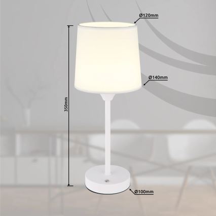 Globo - LED Prigušiva punjiva dodirna stona lampa LED/2,5W/3,7V 2700/4000/6500K 1800 mAh bela