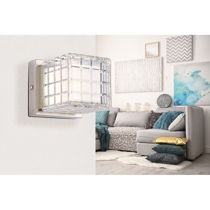 Globo - LED Prigušiva stona lampa na dodir LED/2,5W/3,7V 2700K/4000K/6500K 1800 mAh USB mat krom