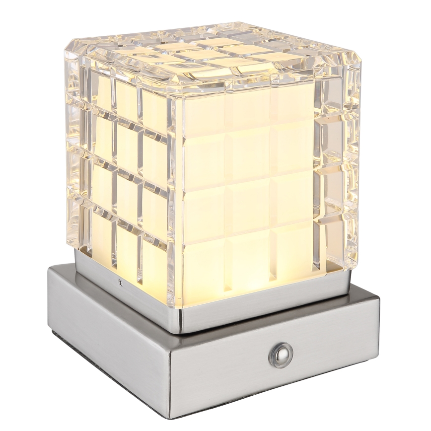 Globo - LED Prigušiva stona lampa na dodir LED/2,5W/3,7V 2700K/4000K/6500K 1800 mAh USB mat krom