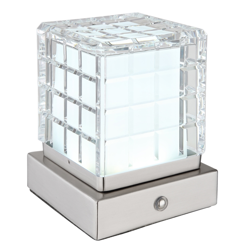 Globo - LED Prigušiva stona lampa na dodir LED/2,5W/3,7V 2700K/4000K/6500K 1800 mAh USB mat krom