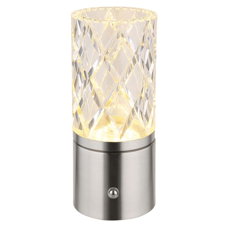 Globo - LED Prigušiva stona lampa na dodir LED/2,5W/3,7V 2700K/4000K/6500K 1800 mAh USB mat krom