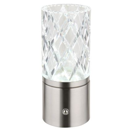 Globo - LED Prigušiva stona lampa na dodir LED/2,5W/3,7V 2700K/4000K/6500K 1800 mAh USB mat krom