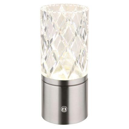 Globo - LED Prigušiva stona lampa na dodir LED/2,5W/3,7V 2700K/4000K/6500K 1800 mAh USB mat krom