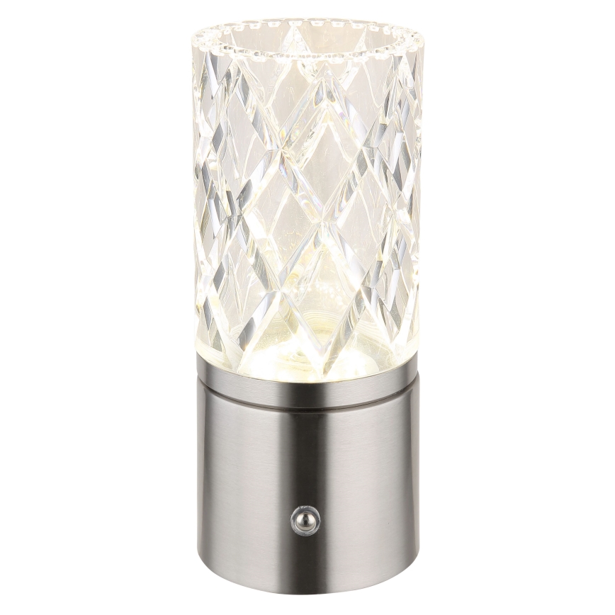 Globo - LED Prigušiva stona lampa na dodir LED/2,5W/3,7V 2700K/4000K/6500K 1800 mAh USB mat krom