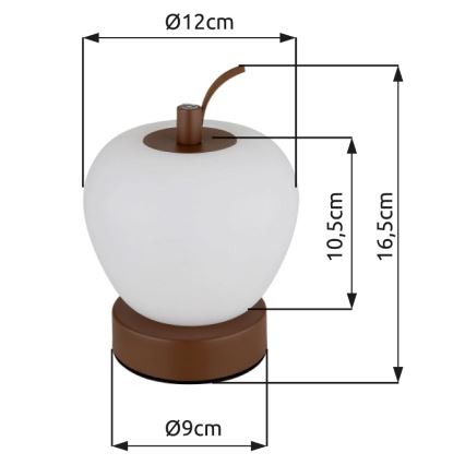 Globo - LED Prigušiva stona lampa na dodir LED/2W/3,7V 2700K/4000K/6500K 1200 mAh USB braon