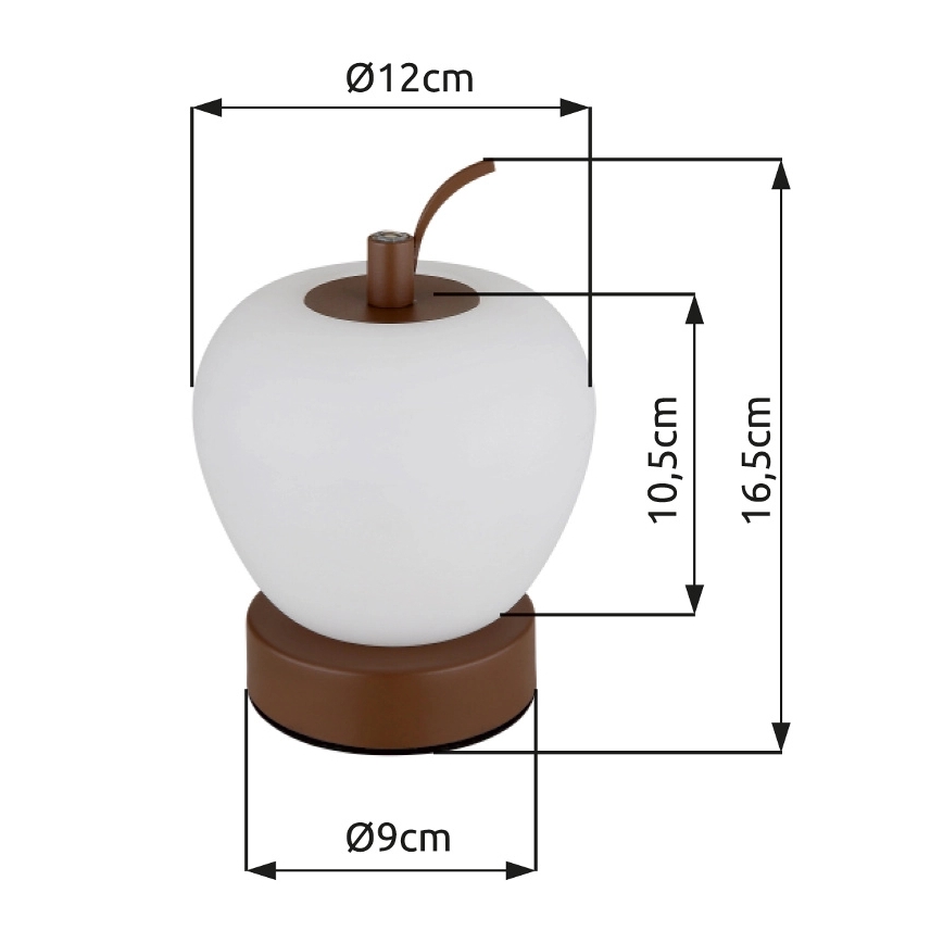 Globo - LED Prigušiva stona lampa na dodir LED/2W/3,7V 2700K/4000K/6500K 1200 mAh USB braon