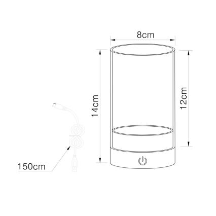 Globo - LED Vanjska prigušivi punjiva dodirna stona lampa LED/2W/3,7V 2700/4000/6500K 1200mAh IP44 bež