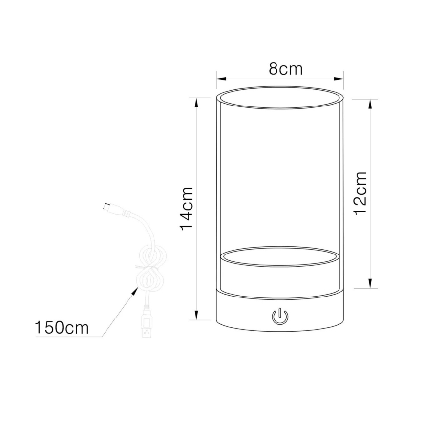 Globo - LED Vanjska prigušivi punjiva dodirna stona lampa LED/2W/3,7V 2700/4000/6500K 1200mAh IP44 bež