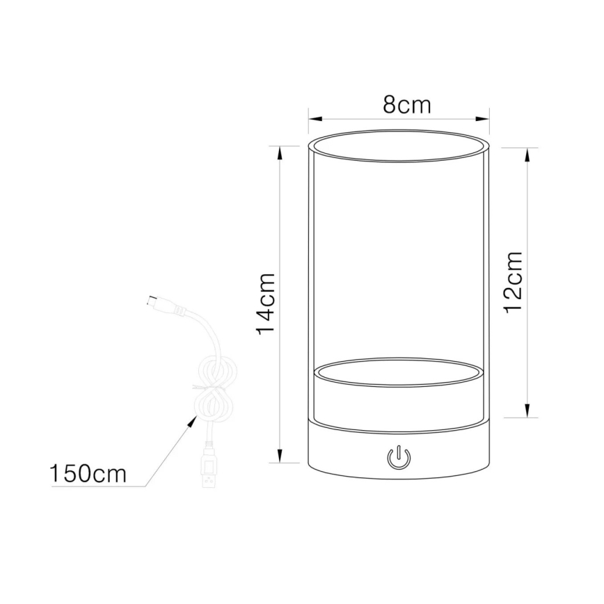 Globo - LED Vanjska prigušivi punjiva dodirna stona lampa LED/2W/3,7V 2700/4000/6500K 1200mAh IP44 braon