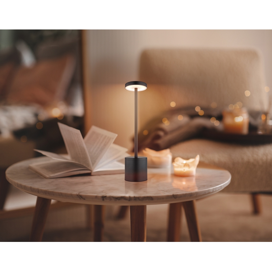 Globo - LED Prigušiva stona lampa na dodir LED/1,2W/3,7V 2000K/3500K/7000K 1200 mAh USB crno