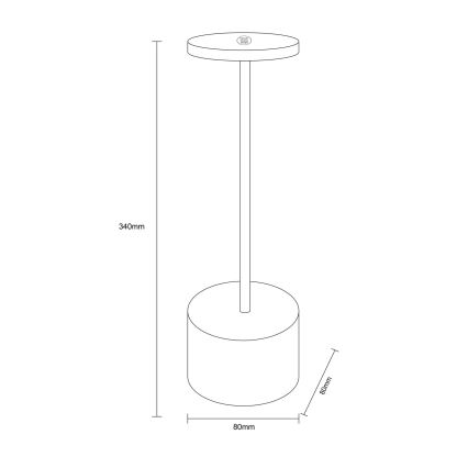 Globo - LED Prigušiva stona lampa na dodir LED/1,2W/3,7V 2000K/3500K/7000K 1200 mAh USB mat krom