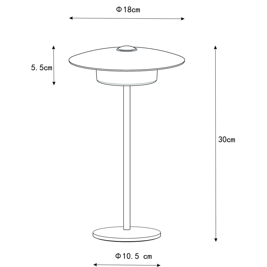Globo - LED Vanjska punjiva dodirna stona lampa LED/3W/3,7V 1800/2700/3000K IP44 1800 mAh sivo