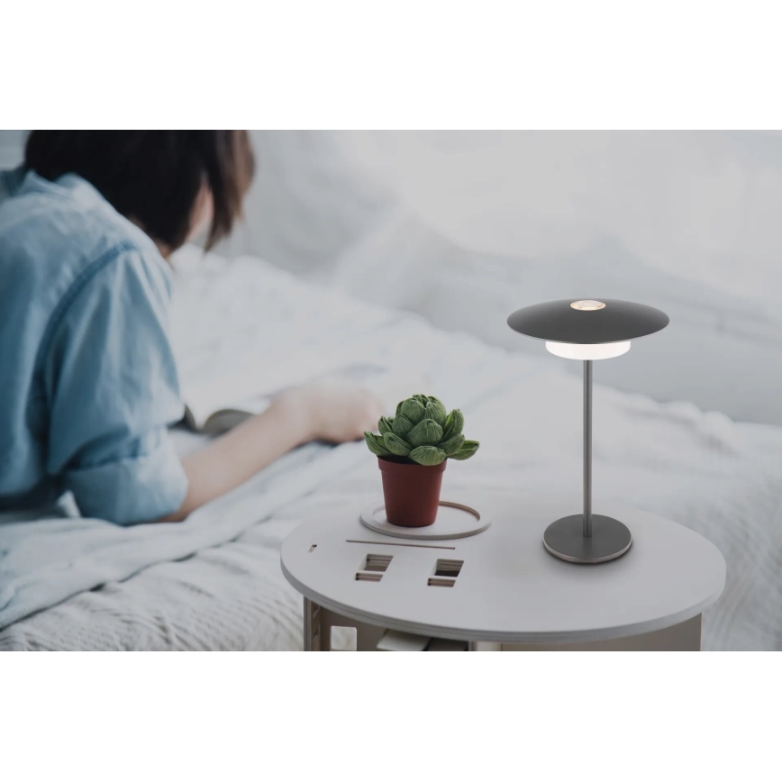 Globo - LED spoljna punjiva dodirna stona lampa LED/3W/3,7V 1800/2700/3000K IP44 1800 mAh siva