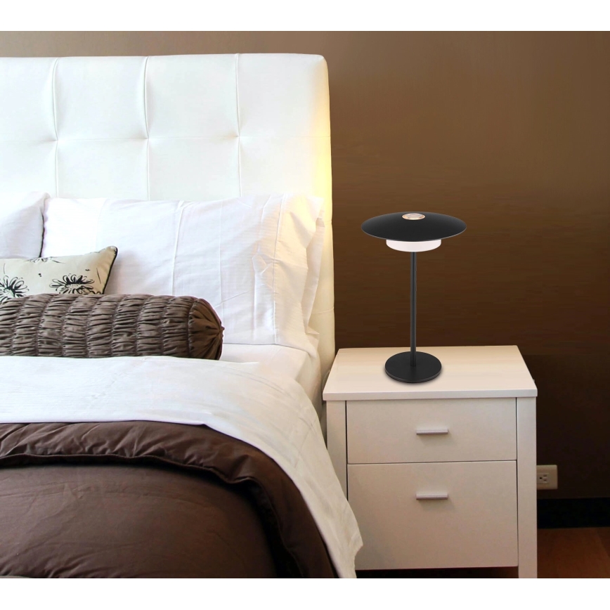 Globo - LED spoljašnja punjiva dodirna stona lampa LED/3W/3,7V 1800/2700/3000K IP44 1800 mAh crna