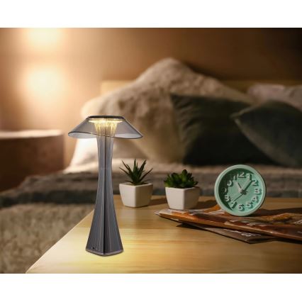Globo - LED Prigušiva punjiva stona lampa LED/2,5W/3,7V 1200mAh 2700K/4500K/6500K crno