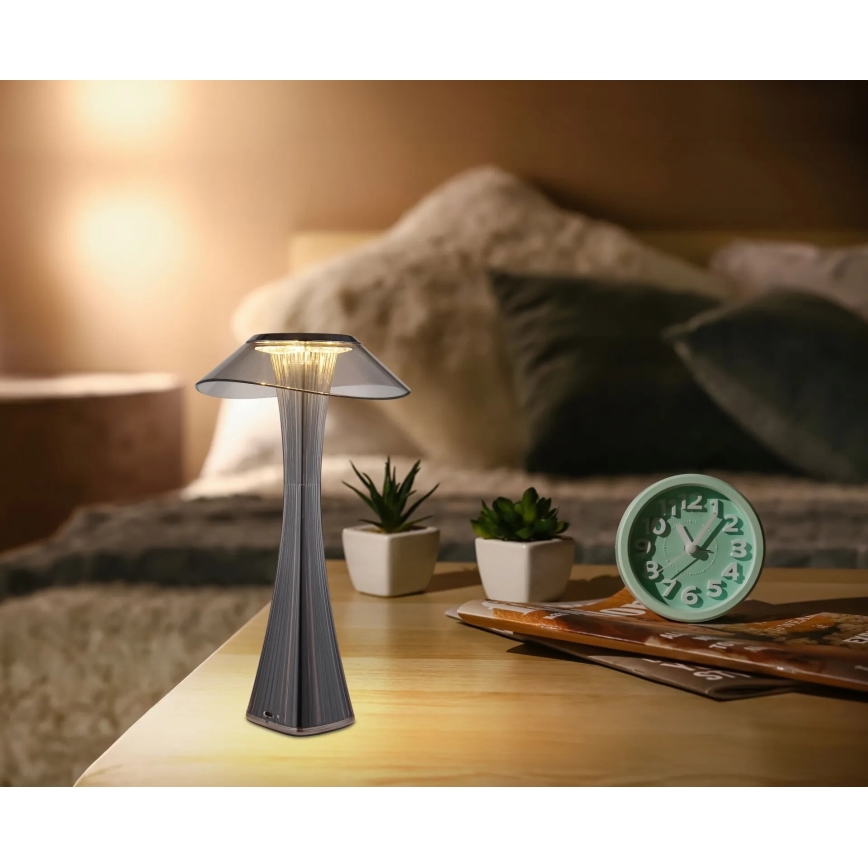 Globo - LED Prigušiva punjiva stona lampa LED/2,5W/3,7V 1200mAh 2700K/4500K/6500K crno