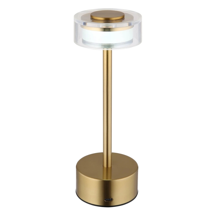 Globo - LED Prigušiva punjiva dodirna stona lampa LED/2,5W/3,7V 2700/4000/6500K 1800mAh mesing