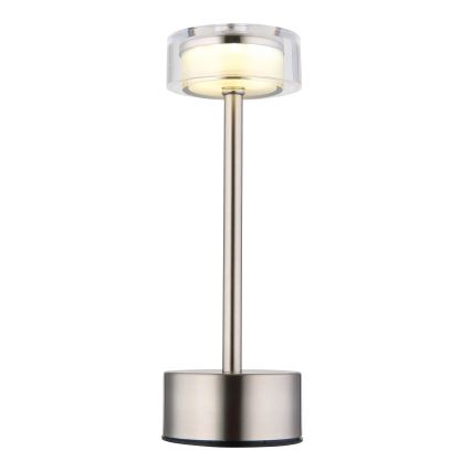 Globo - LED Prigušiva punjiva dodirna stona lampa LED/2,5W/3,7V 2700/4000/6500K 1800mAh mat krom