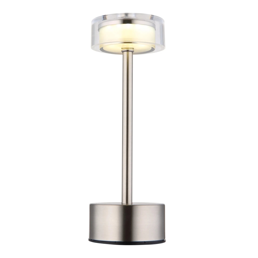 Globo - LED Prigušiva punjiva dodirna stona lampa LED/2,5W/3,7V 2700/4000/6500K 1800mAh mat krom