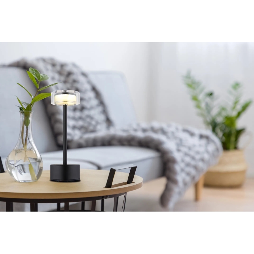 Globo - LED Prigušiva punjiva dodirna stona lampa LED/2,5W/3,7V 2700/4000/6500K 1800mAh crno