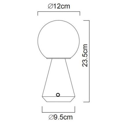 Globo - LED prigušiva dodirna spoljašnja stona lampa LED/1,5W/5V 3000/4500/6500K 1800 mAh IP41 bela