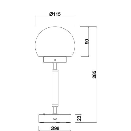 Globo - LED Prigušiva punjiva dodirna stona lampa LED/2,5W/5V 1800mAh 2700/4000/6500K antracit