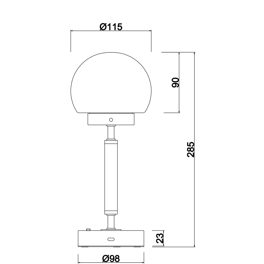 Globo - LED Prigušiva punjiva dodirna stona lampa LED/2,5W/5V 1800mAh 2700/4000/6500K mesing