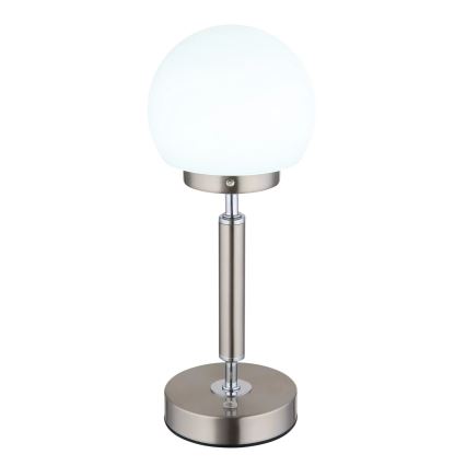 Globo - LED Prigušiva punjiva dodirna stona lampa LED/2,5W/5V 1800mAh 2700/4000/6500K mat krom