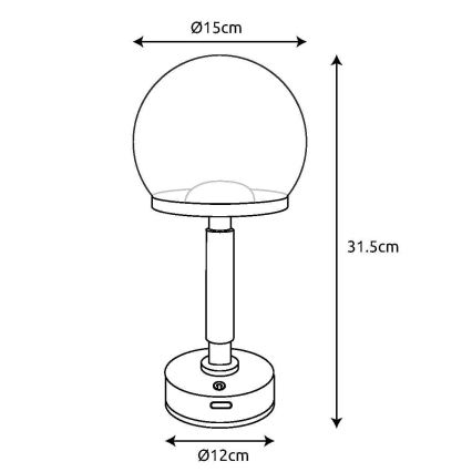 Globo - LED Prigušiva punjiva dodirna stona lampa LED/2,5W/5V 1800mAh 2700/4000/6500K roze zlatno