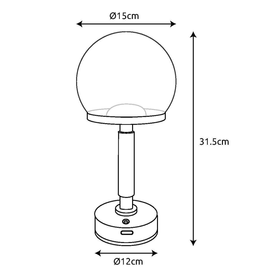 Globo - LED Prigušiva punjiva dodirna stona lampa LED/2,5W/5V 1800mAh 2700/4000/6500K roze zlatno