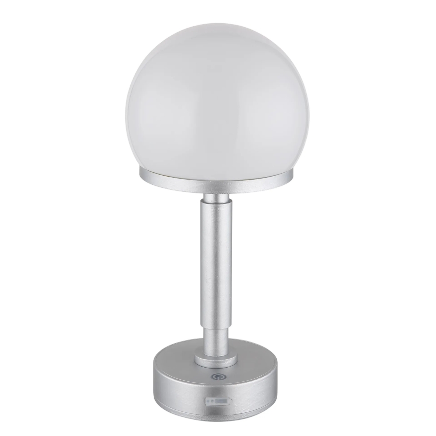 Globo - LED Prigušiva punjiva dodirna stona lampa LED/2,5W/5V 1800mAh 2800K srebrno