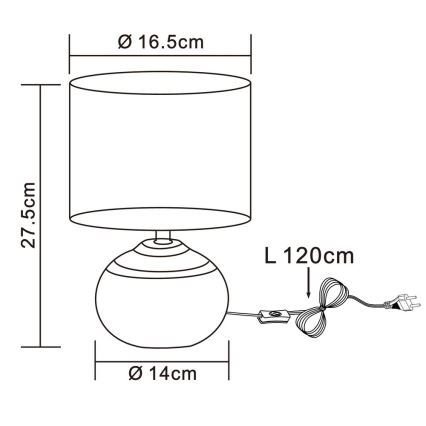 Globo - Stona lampa 1xE14/40W/230V bež/keramika