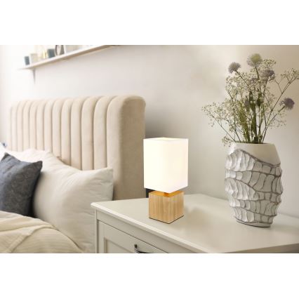 Globo - Stona lampa 1xE27/7W/230V bela/braon