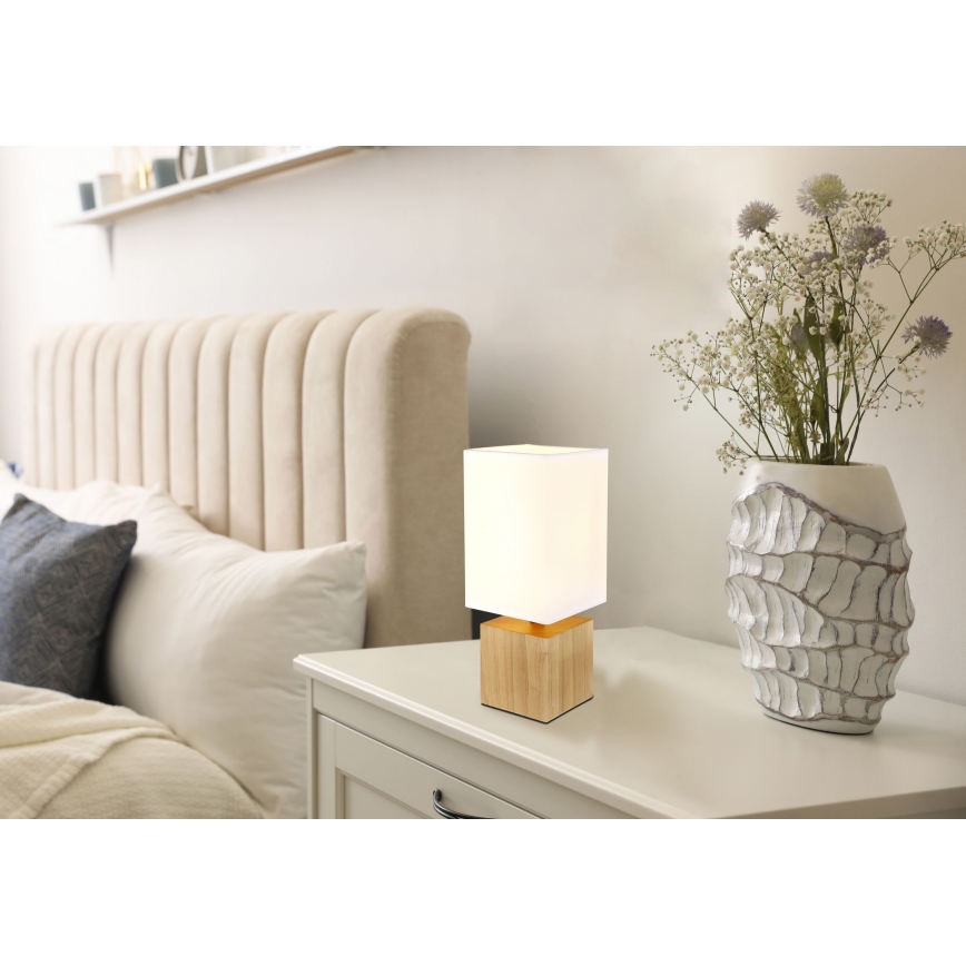 Globo - Stona lampa 1xE27/7W/230V bela/braon