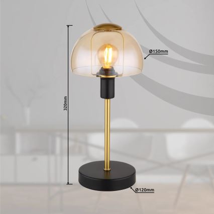 Globo - stona dodirna lampa 1xE14/25W/230V crno/zlatna