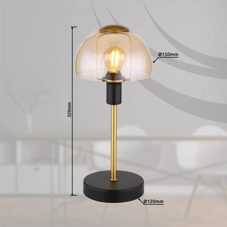Globo - stona dodirna lampa 1xE14/25W/230V crno/zlatna