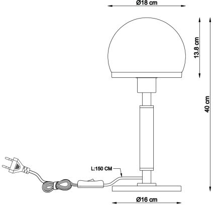 Globo - Stona lampa 1xE27/40W/230V zlatna