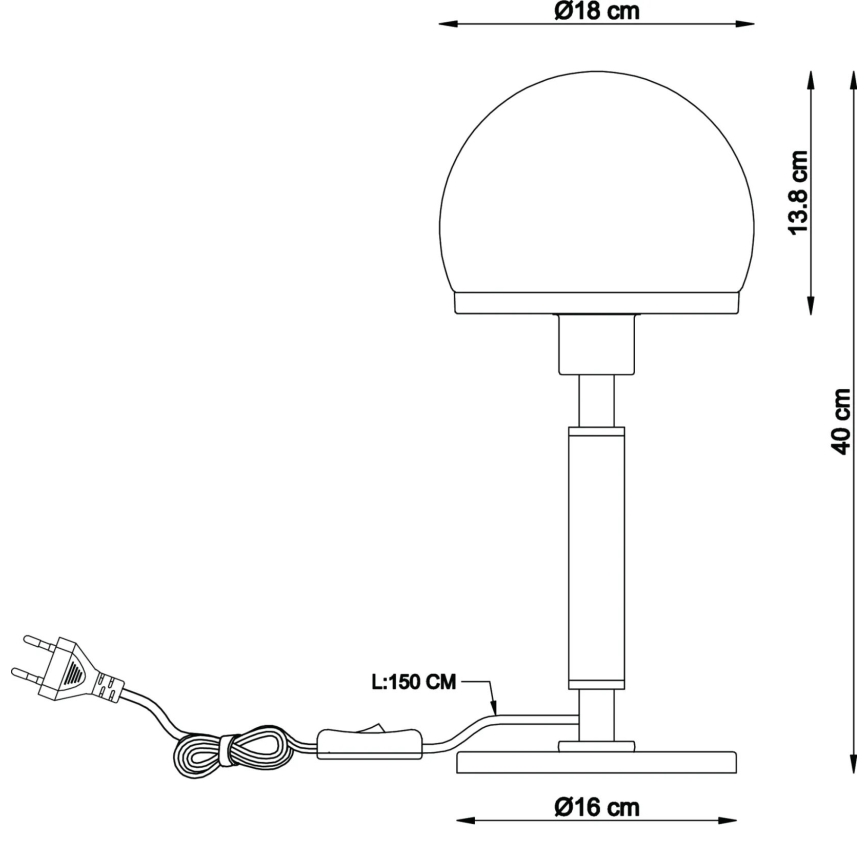 Globo - Stona lampa 1xE27/40W/230V crno/braon